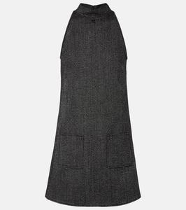 Мини-платье из шерсти Heritage Courrèges, Black\Heritage White