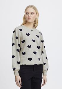 Вязаный свитер IHBRIELLE ICHI, цвет oatmeal w total eclipse