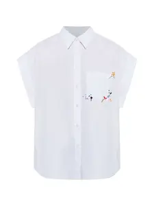 Рубашка с цветочной вышивкой Ps Paul Smith, белый