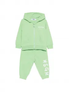 Спортивный костюм на молнии с капюшоном MSGM Kids, зеленый