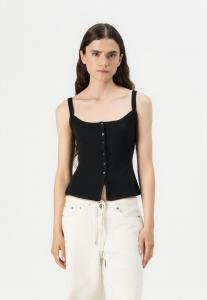 Топ BARE POWDERED BUTTON THROUGH BOY TANK Abercrombie & Fitch, черный