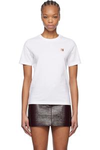 Футболка с нашивкой в ​​виде головы белой лисы Maison Kitsuné