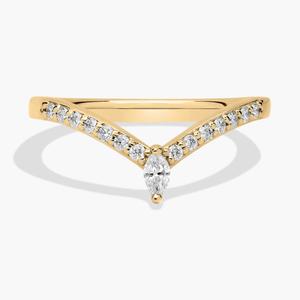 Кольцо Pavé Drop Marquise, составное из 18-каратного желтого золота (1/4 карата, двойной цвет) Blue Nile