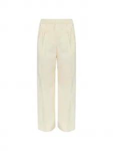 Брюки с нашивкой-логотипом Moncler, бежевый