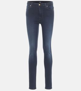 Джинсы-скинни Slim Illusion Luxe с высокой талией 7 For All Mankind, Dark Blue