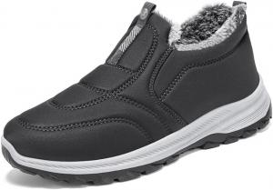 Женские зимние слипоны для походов Cubicbee с высокими берцами, термокроссовки, легкая обувь для улицы, водонепроницаемые, с теплыми меховыми подкладками, Grey