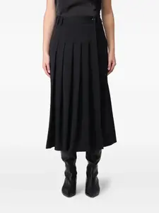 Длинная юбка с плиссировкой и поясом Liviana Conti, черный