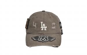 MLB Бейсболка унисекс из хлопка с вышитым логотипом Los Angeles Dodgers, песочно-коричневого цвета