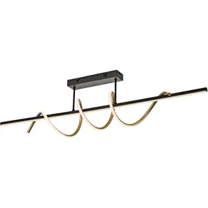 JUST LIGHT Потолочный светильник «EMANDA», 1 лампочка, источник света Светодиодная панель | Постоянно встроенный светодиод, светодиод, с регулировкой яркости, Switchmo, цвет schwarz/messing