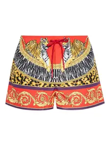 Плавки-шорты с кулиской и тигровым принтом VERSACE, красный