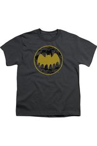 Футболка с принтом "Винтажный коллаж символов Batman" для детей Gildan, Charcoal