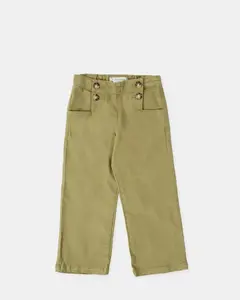 Детские джинсы из саржи с эластаном Tutto Piccolo, хаки