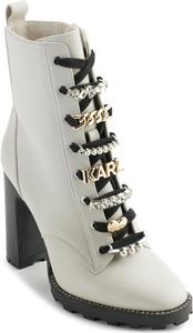 Женские ботильоны на каблуке Karl Lagerfeld Paris Pazi с заклепками, Soft White