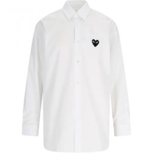 CDG Play Рубашки мужские белые с заостренным воротником Moderate Others
