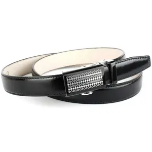 Кожаный ремень Anthoni Crown, тонкий кожаный ремень в деловом стиле, черный