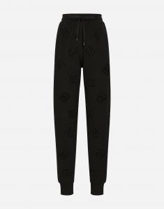 Джоггеры из трикотажа с вырезом и логотипом dg Dolce & Gabbana, черный