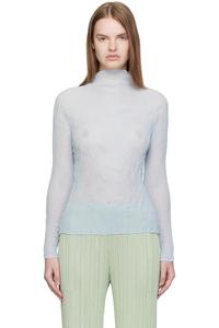 Issey Miyake Синий шифоновый топ с перекрученными нитями (3 шт.)