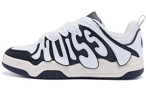 Износостойкие легкие и сбалансированные низкие кеды для скейтбординга женские белый черный QIAODAN, Jordan белый черный