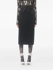 Атласная миди-юбка с бантом VALENTINO GARAVANI, черный