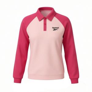 Футболки-поло Unisex с воротником-поло, умеренно прямого кроя Reebok, розовый/розовый красный