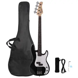 Новая электрогитара Glarry GP Bass, черная