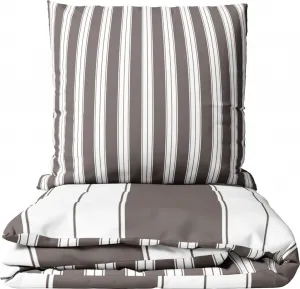 Комплект постельного белья 155x220 см, коричневый в полоску, хлопок, молния, двусторонний, в полоску, простой уход, 4 предмета leonado vicenti