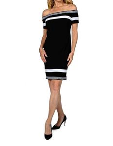 Вязаное платье черного/белого цвета Joseph Ribkoff