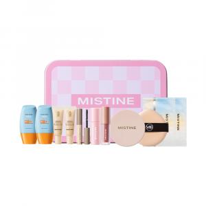 Подарочная коробка с образцами тональных средств легко растушевывается велюровый атлас натуральный однотонный тканевый солнцезащитный Mistine