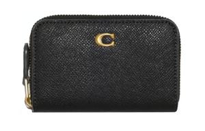 COACH Кожаный кардхолдер-клатч на молнии для женщин Black