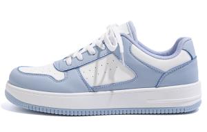 Низкие кроссовки для скейтбординга мужские бело-голубые HUANQIU