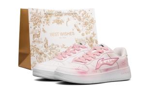 Li Ning Floating Boat Cushioning, Wear Resistant Low top Skateboard Shoes Women's Li-Ning, розовый+shopping bag