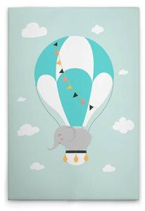 Картина на холсте A.S. Création Animal Balloon 3 цвет grünweissblaugelbgrau