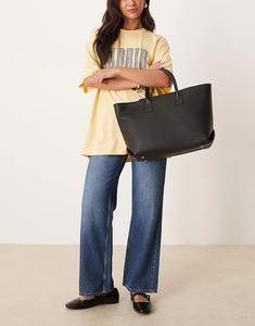 Сумка-тоут ASOS DESIGN с ручкой черного цвета