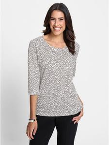 Рубашка с рукавами 3/4 в бело-серый принт WITT WEIDEN