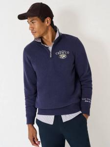 Полузастегивающийся джемпер Crew Clothing, Cobalt Blue