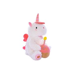 Мягкая игрушка единорог с тортом на день рождения высота 35 см LOGISTAR