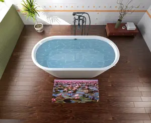 Коврик для ванной Wallario, черный