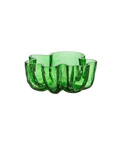 Декоративная чаша из кракелюрного хрустального стекла диаметром 4 дюйма Kosta Boda, зеленый
