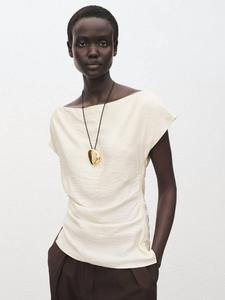 Асимметричный топ Manta Drape Mango, White