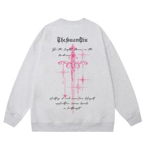 Свитшот Unisex Crew Neck Moderate Heavyweight HUANQIU, белый heather серый