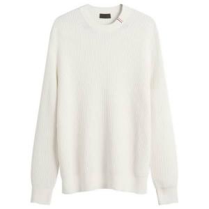Хлопковый джемпер с круглым вырезом Moncler, белый