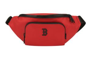 Полиэстеровая поясная сумка через плечо, слинг-бэг, фанни-пак унисекс красный MLB