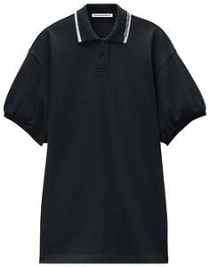 Свободное мини-платье-поло Alexander Wang, черный