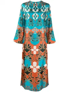 Платье миди с жаккардовым узором PAULA, синий