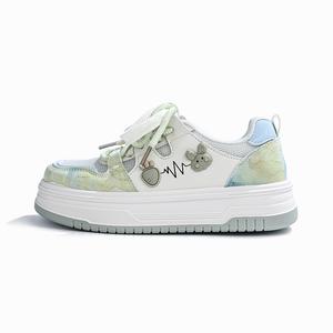 RENBEN Дышащие, увеличивающие рост, нескользящие низкие кроссовки для скейтбординга, женские, зеленые