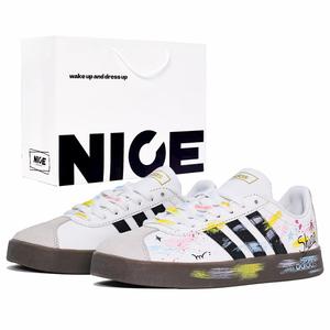 VL COURT 20 устойчивые к истиранию и скольжению низкие кроссовки для скейтбординга Unisex Adidas, белый