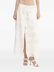 Юбка миди с английской вышивкой GUESS USA, белый