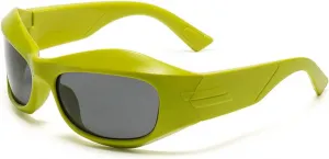 Спортивные солнцезащитные очки Melrose/Cycling для женщин, панк-очки для мужчин, очки для верховой езды в стиле Y2k, Yellow Green