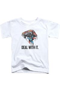 Футболка с коротким рукавом DC Comics Deal With It для малышей Gildan, белый
