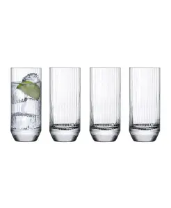 Большой высокий стакан объемом 10,14 унции, набор из 4 штук Nude Glass, clear